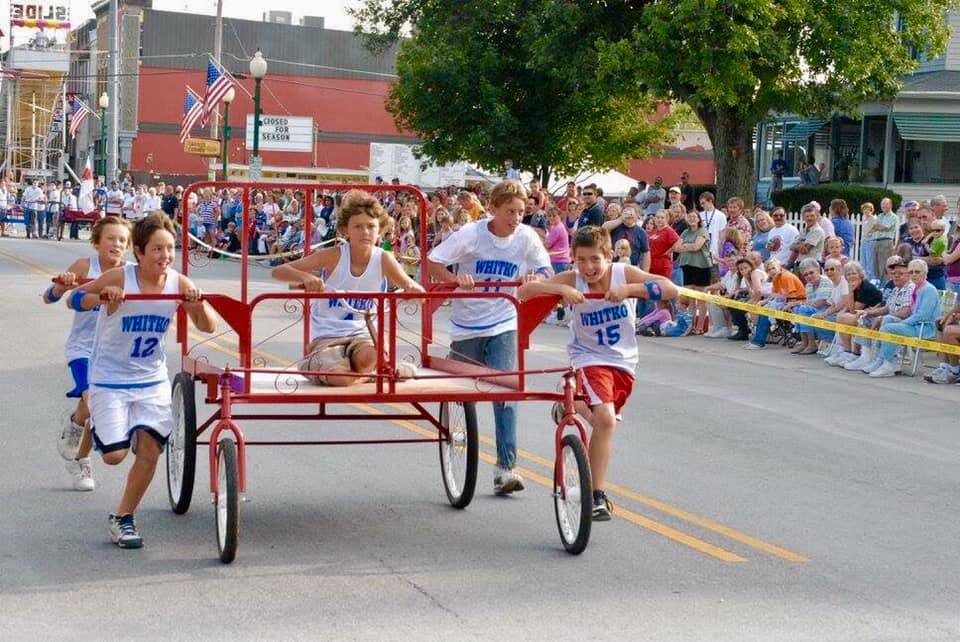 The annual Bed Races at the South Whitley Fall Festival pre-COVID-19.