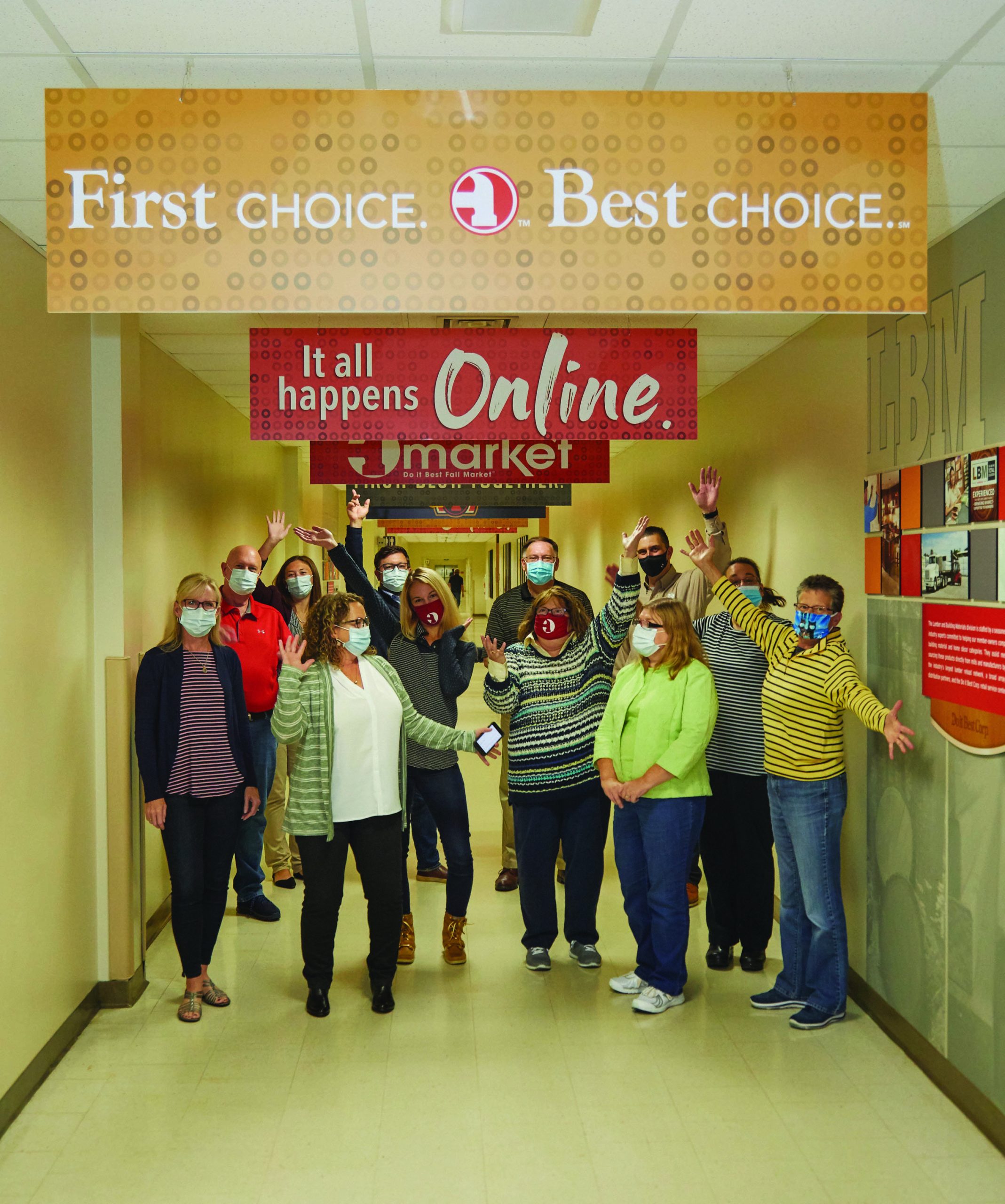 Members of the Do it Best in their current office space near New Haven.