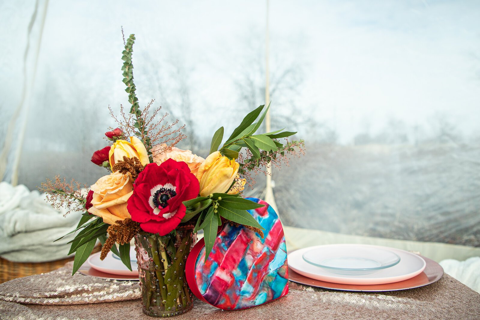 Reid’s Valentine’s Special is a date night for two with perks like a floral arrangement by Gypsy Blue flowers.