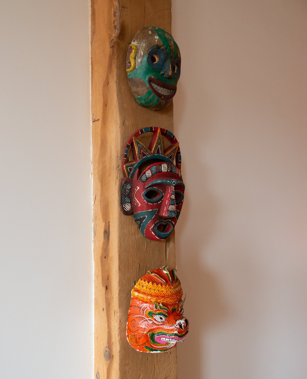 Horror movie poster colors from the 1950s can be found throughout the space.