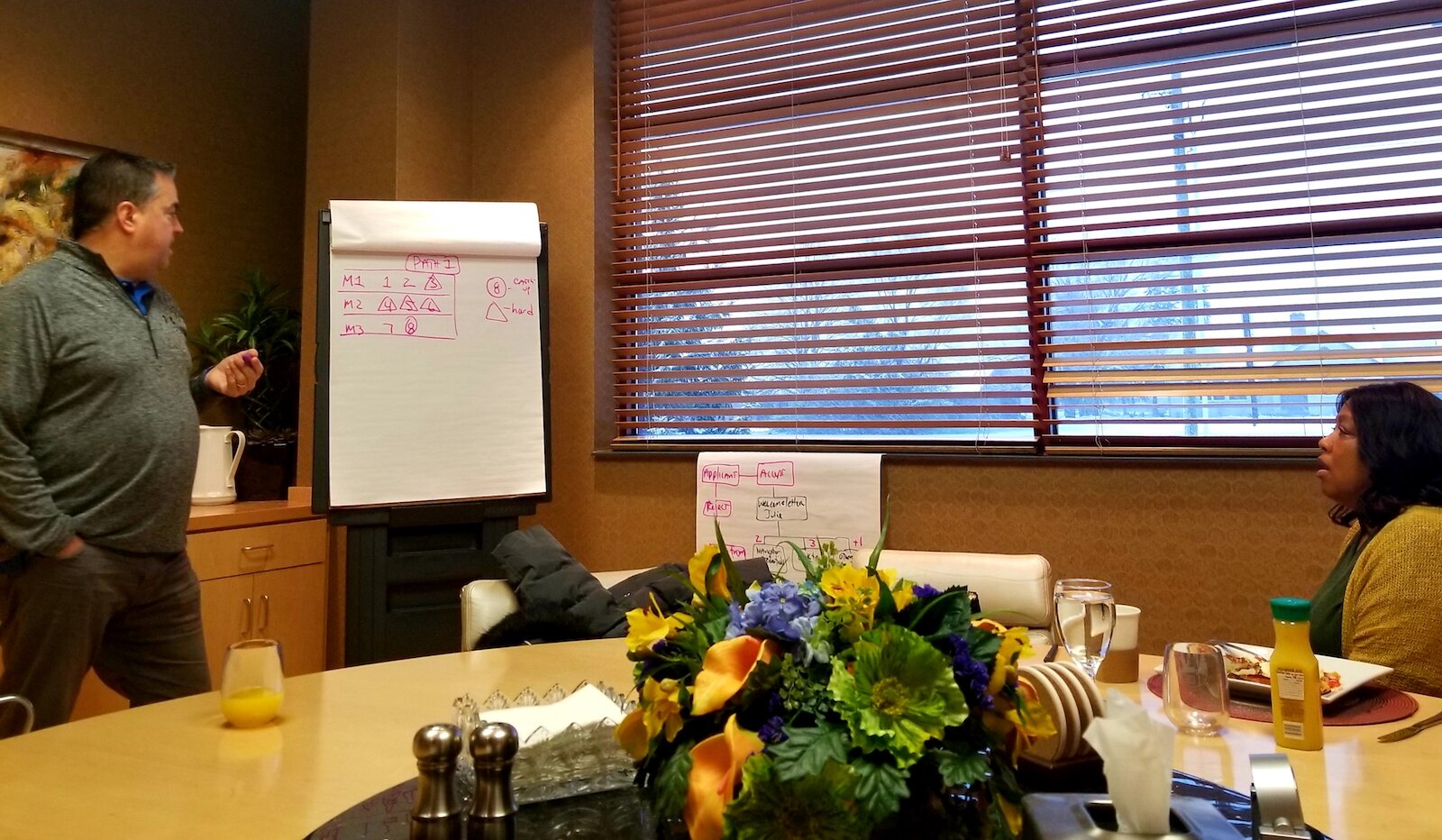 Karl Lapan and Julie Sanchez strategize at The NIIC.