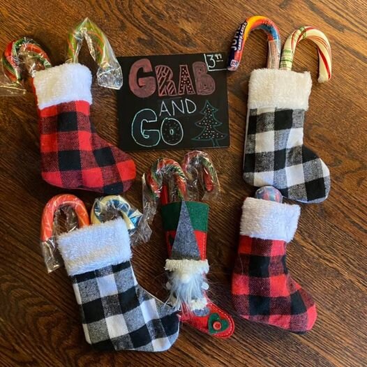 Stocking stuffers at Snickle & Fritz Candy Emporium.