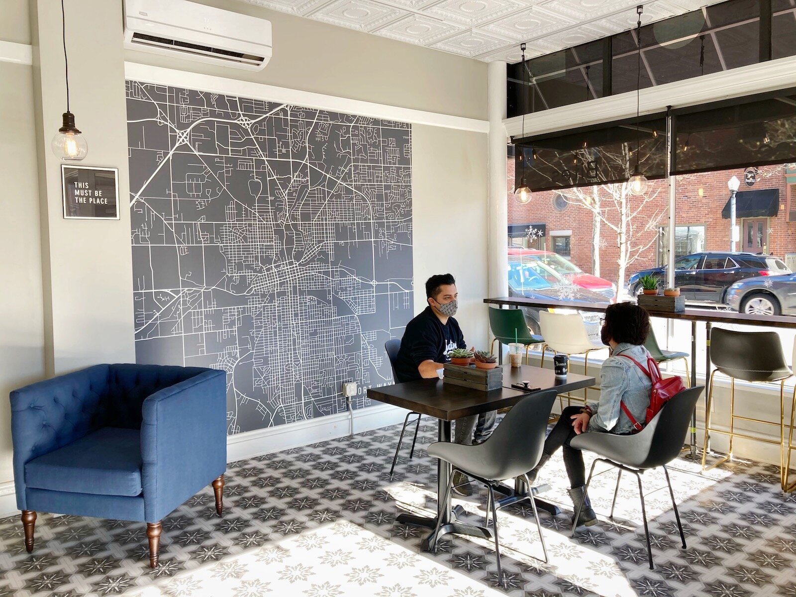 A map of Fort Wayne inside Kanela at 618 Harrison St.