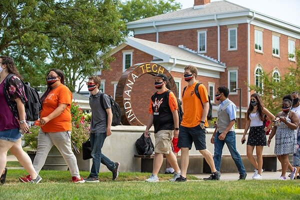 Students at Indiana Tech are required to wear masks on campus.