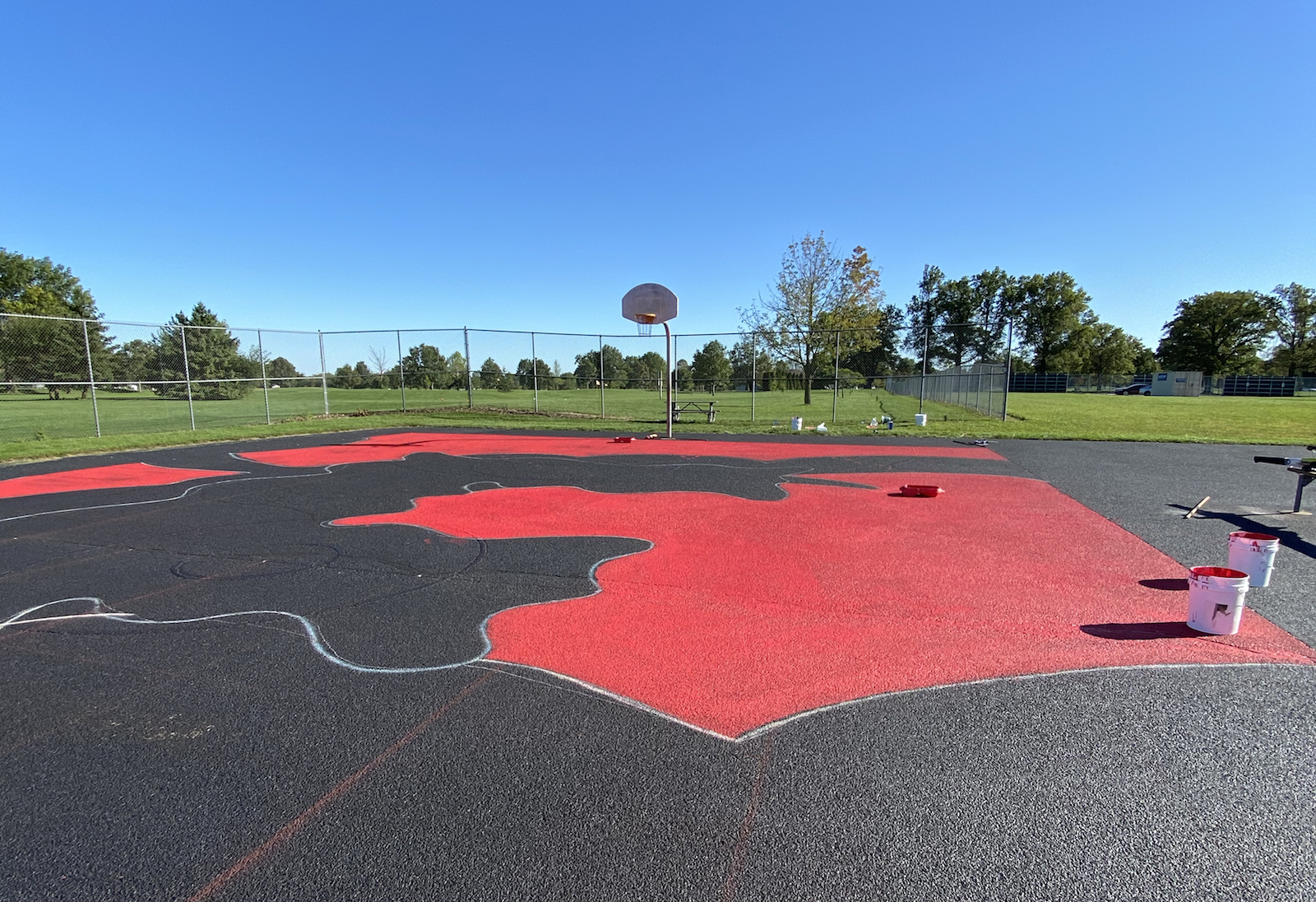 The courts at McMillen Park in progress.