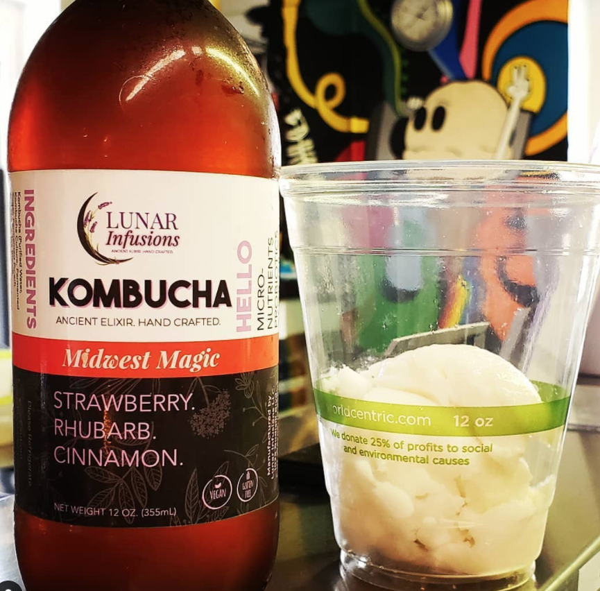West Central Microcreamery also teamed up with Lunar Infusions Kombucha at the Ft. Wayne's Farmers Market to start serving kombucha floats.