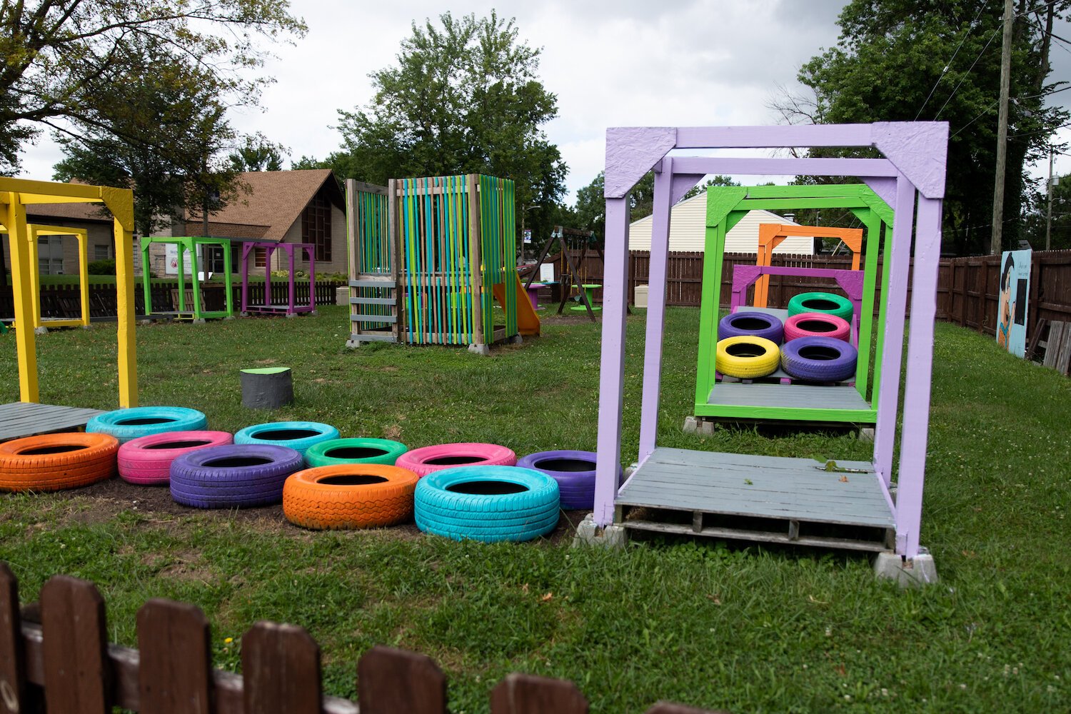 This vacant lot was turned into a playground by Bridge of Grace's Tired-A-Lot program.