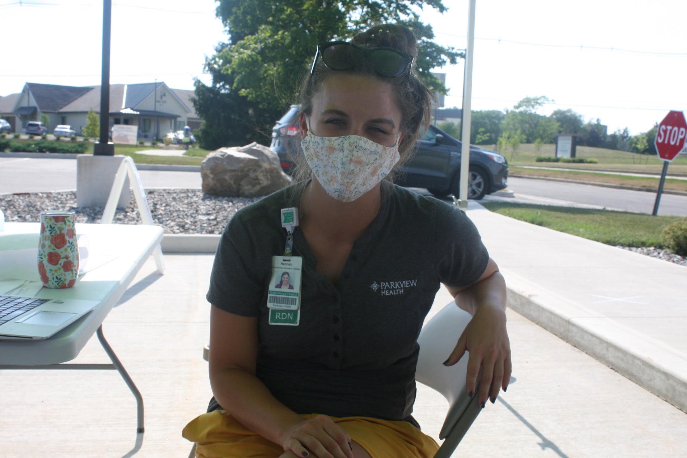 RDN Hannah Bercot serves with the Learning Kitchen