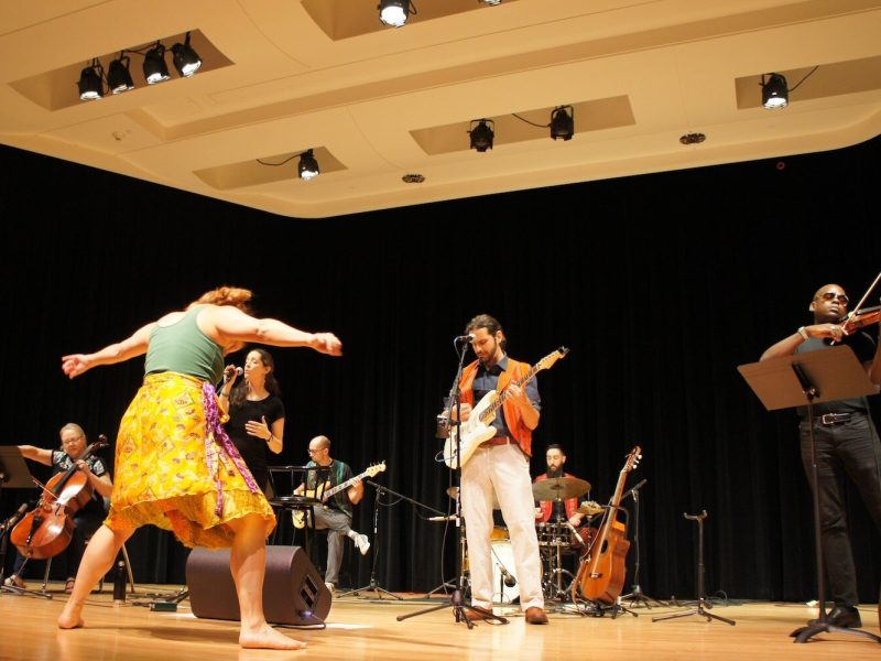 Kelsi Lee and Cote Godoy of KelsiCote perform with their Amig@s in Fort Wayne.