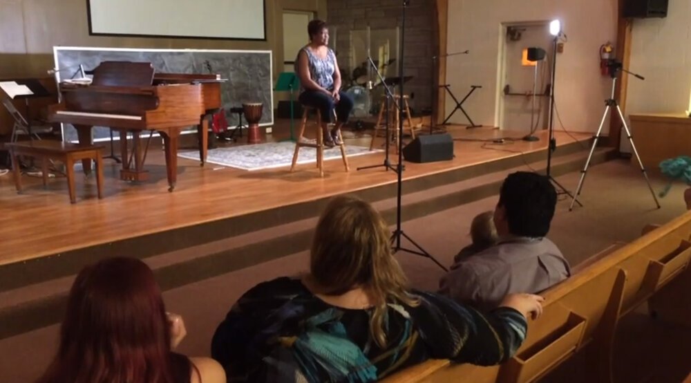 One of the first storytelling events at Bridge of Grace in Mount Vernon Park.