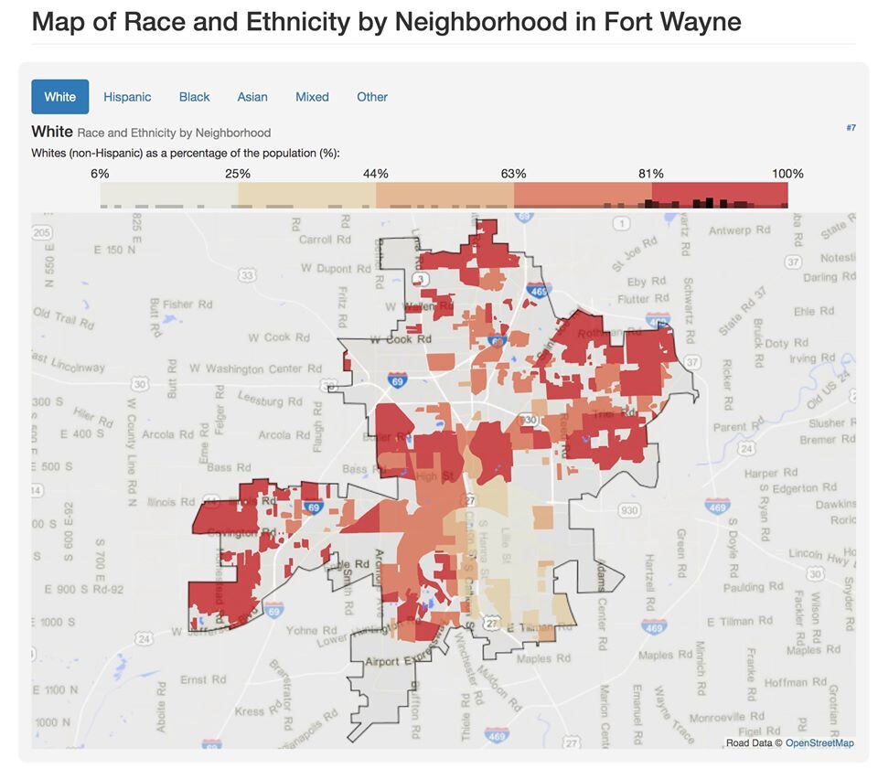 Southeast Fort Wayne was redlined, which is why it has a majority of non-white residents.