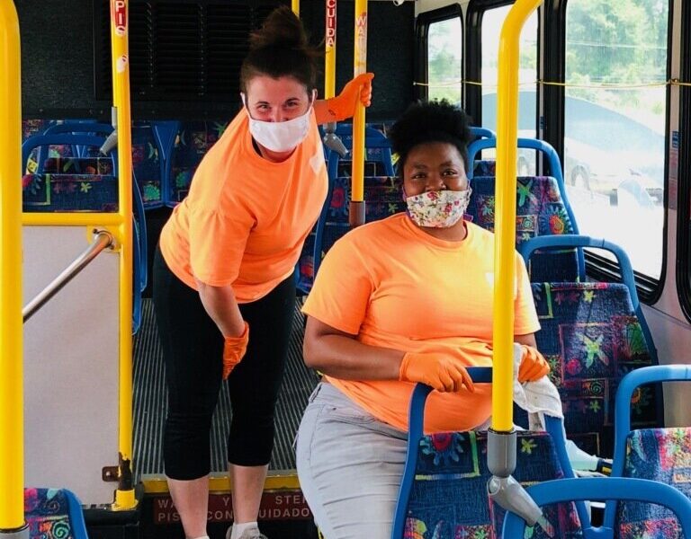 Blue Jacket spent a week in July cleaning for Citilink buses.