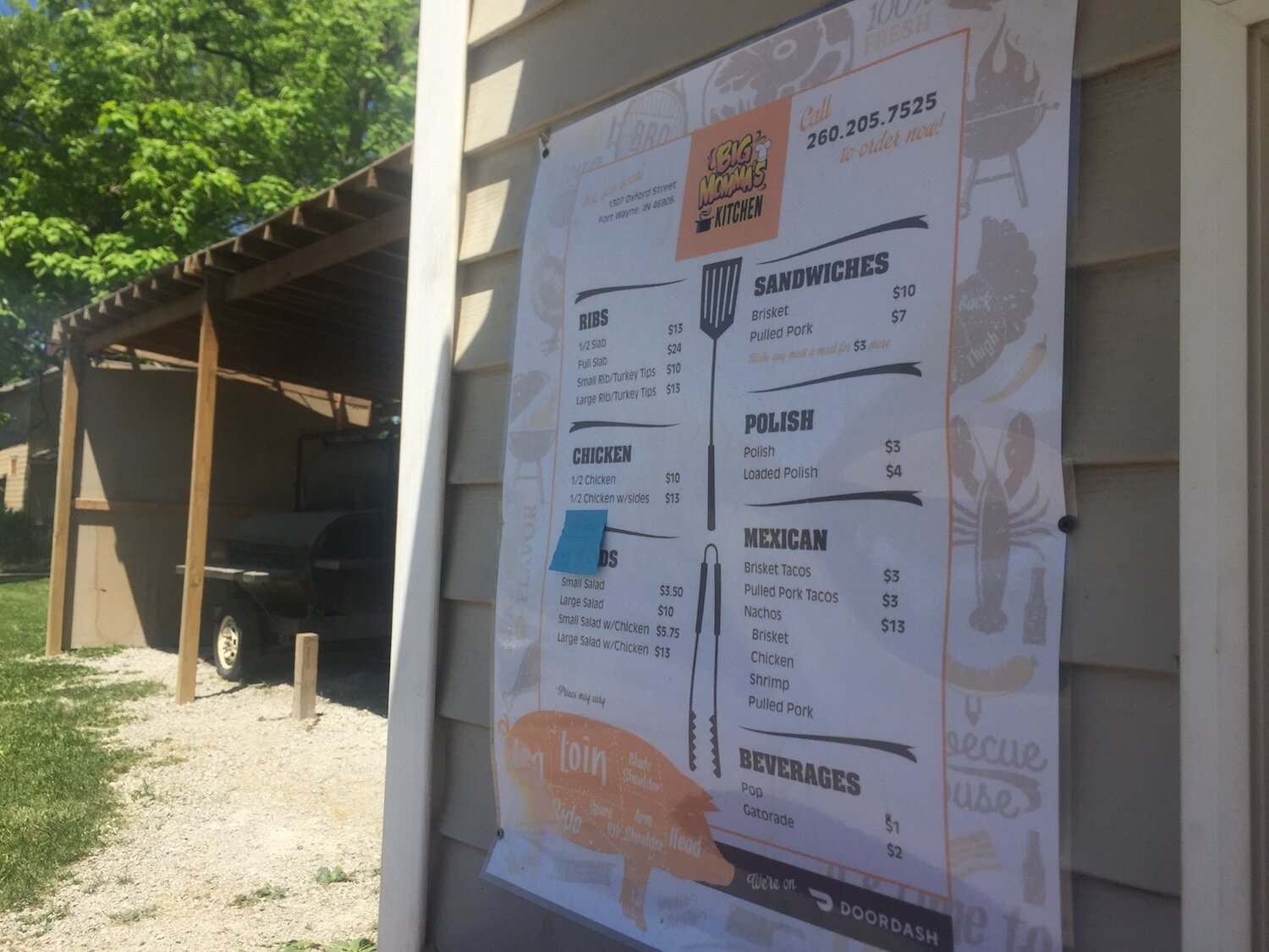 The full menu at Big Momma's Kitchen.