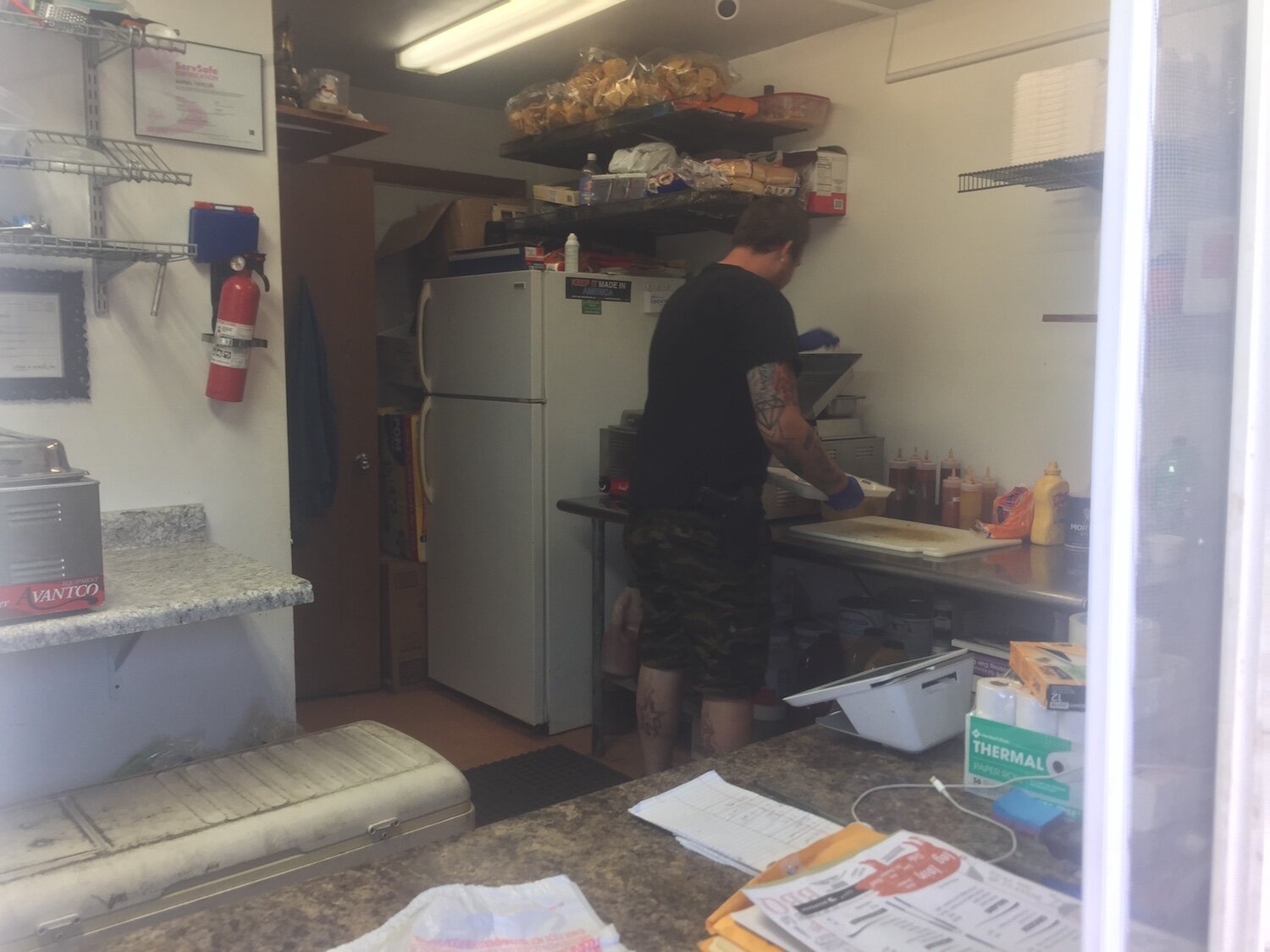 Squier prepares an order at Big Momma's Kitchen.