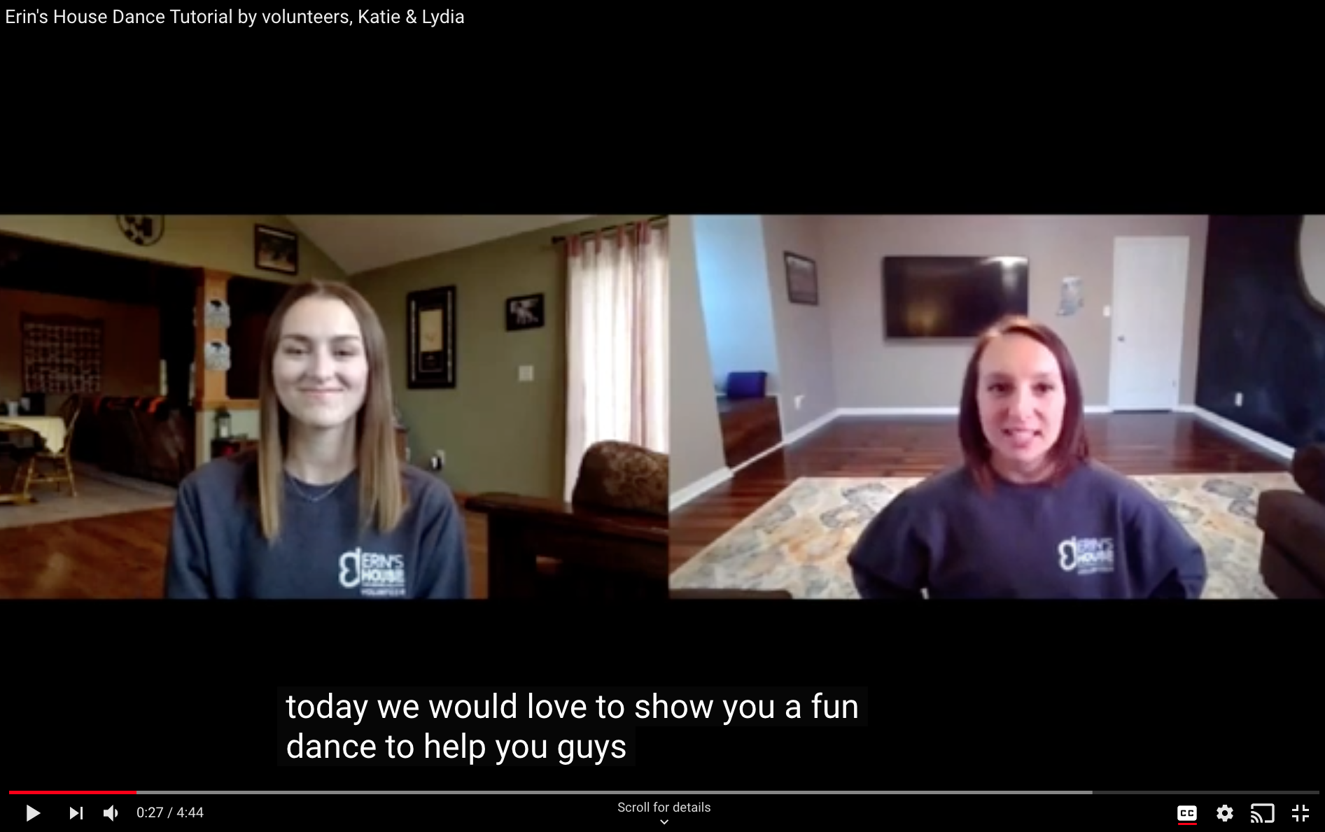 Volunteers with Erin's House offer a free virtual dance activity to lift spirits during quarantine.