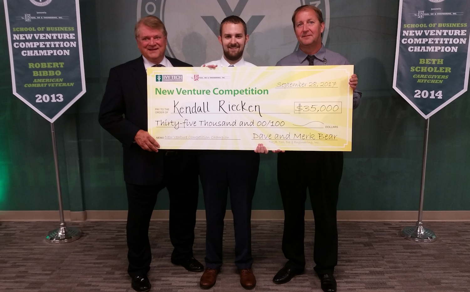 Riecken won a grant from Ivy Tech’s New Venture Competition in 2017.