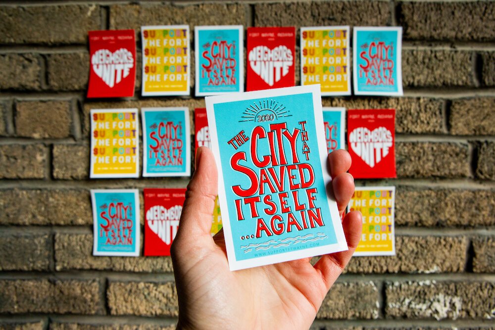 Support Fort Wayne offers three stickers to choose from.