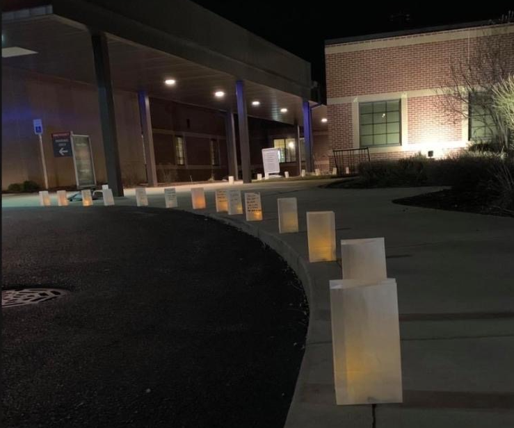 The luminaries glow for nightshift workers.