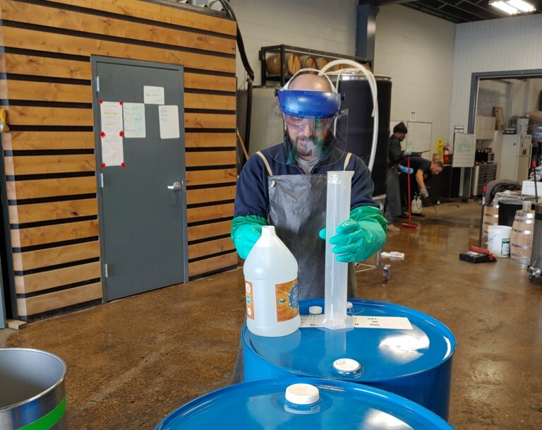 Making hand sanitizer that's effective against COVID-19 requires at least 80-proof alcohol.