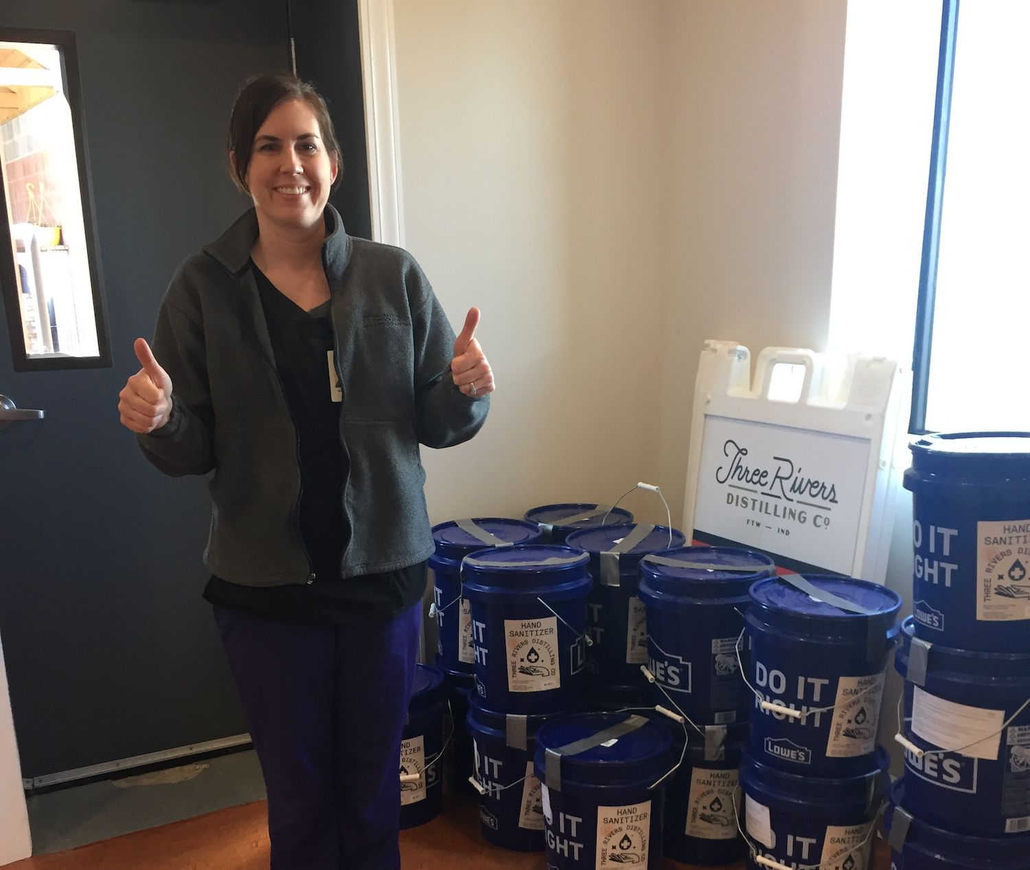 First responders and healthcare providers at the top of the priority list for hand sanitizer.