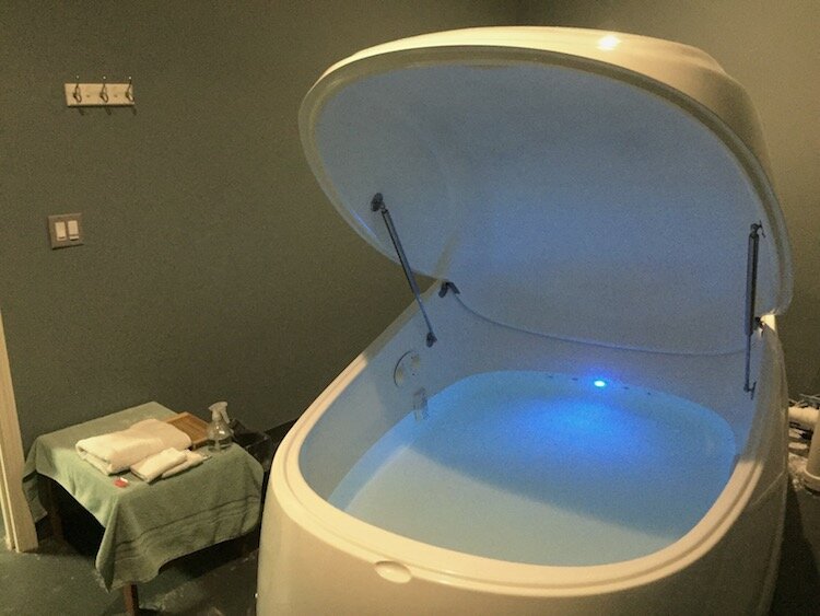 Rivers Relaxation has two private float suites with showers for clients to use.