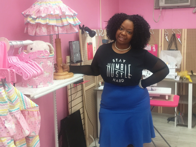 Shalonda "Pinky" Saunders owns Sew Pinky on South Calhoun Street.