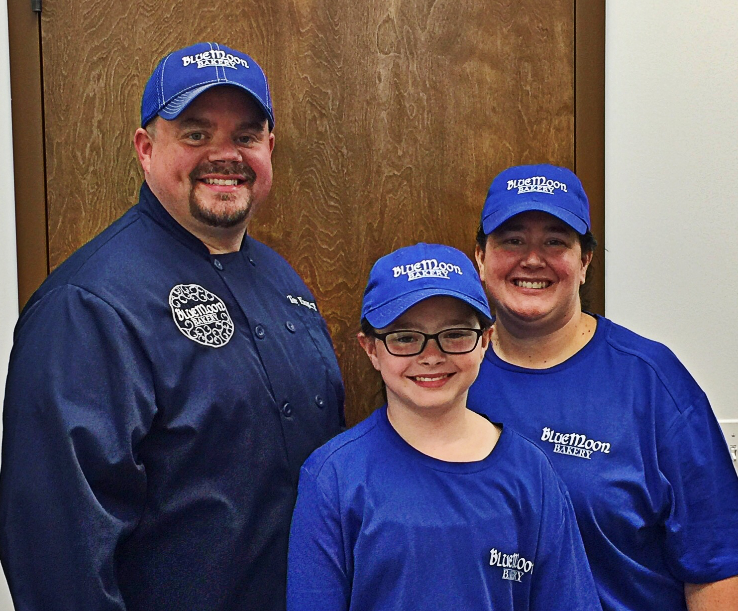 Tony Flanagan, left, owns Blue Moon Bakery with his wife, Jenn, right.
