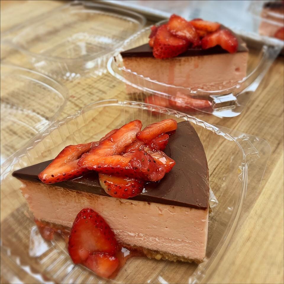 Chocolate covered strawberry cheesecake at Blue Moon Bakery.