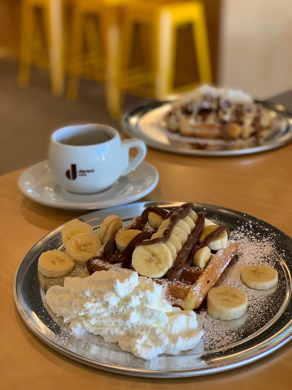 The banana and Nutella Liége waffle at United Coffee.