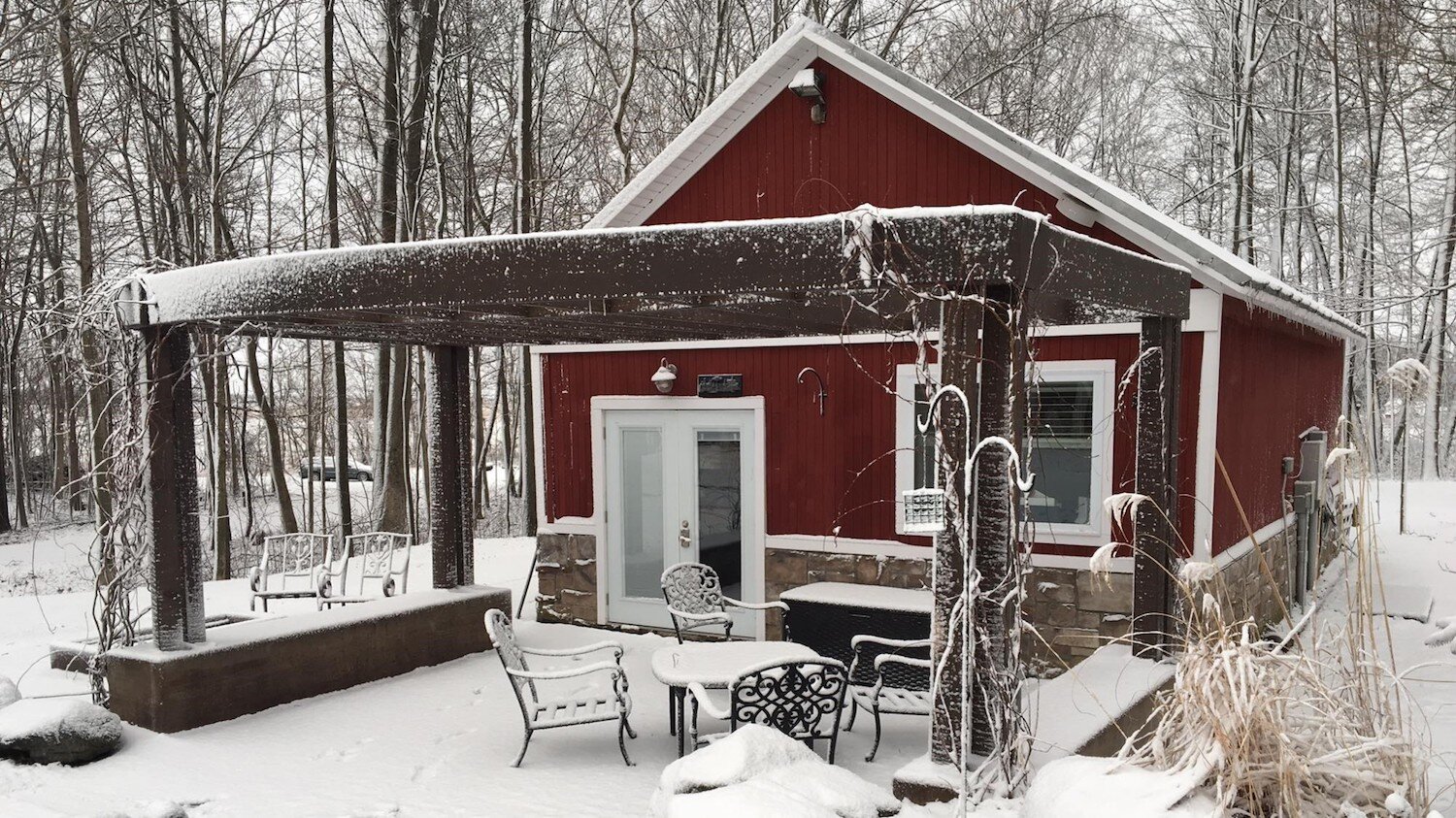 Bechdol works remotely from a little red barn in rural Auburn.