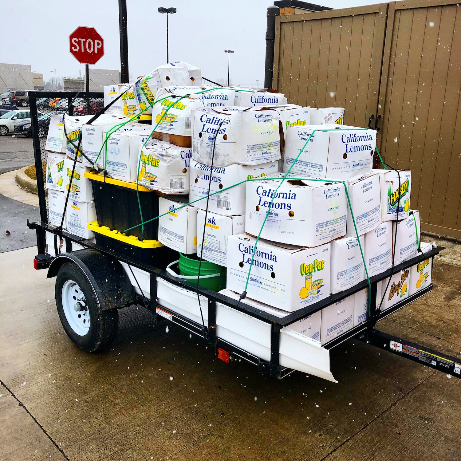 Dirt Wain's new trailer with a 1,600 pound load of food waste from Chick-fil-A on Coliseum Blvd. in Fort Wayne.