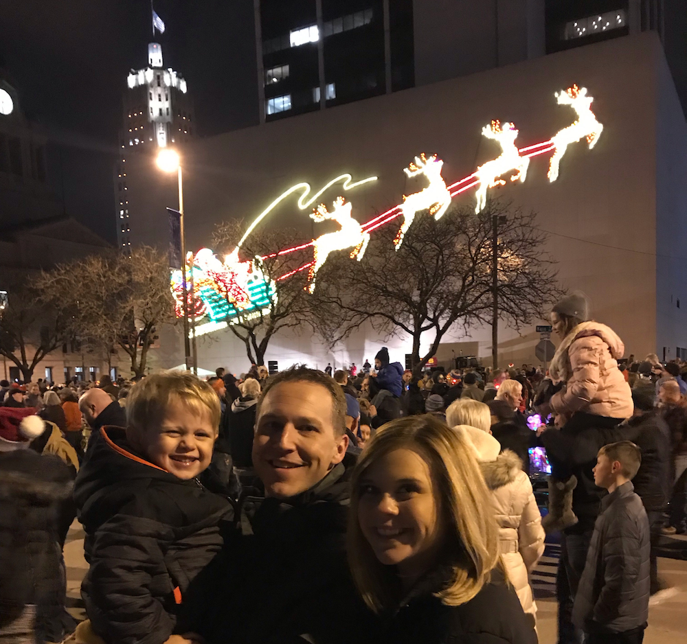 Cait and her family enjoy Night of Lights in downtown Fort Wayne.