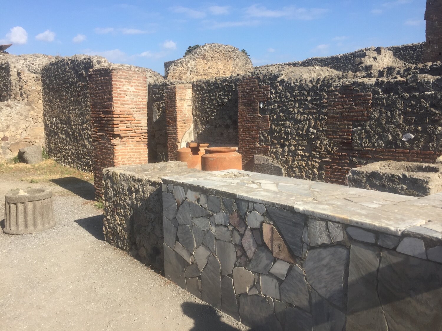 The remains of a "fast food" restaurant in ancient Pompeii. I'll have the chicken nuggets!