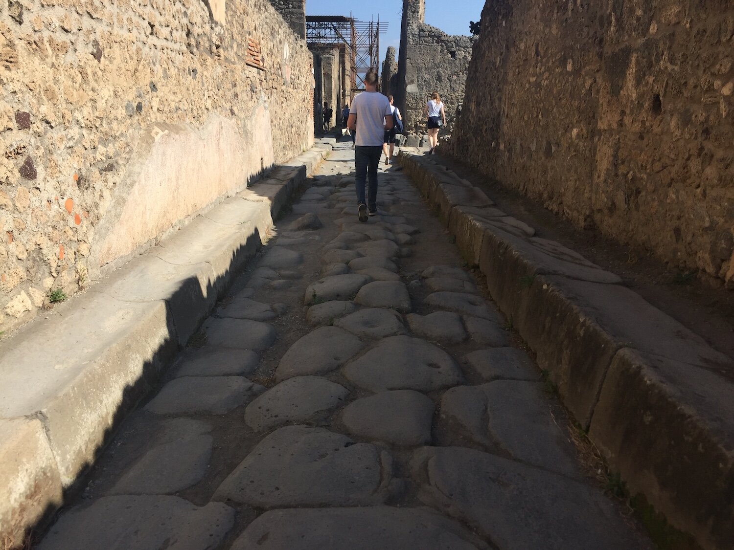 You can still see the chariot grooves in the streets of Pompeii from 79 A.D.
