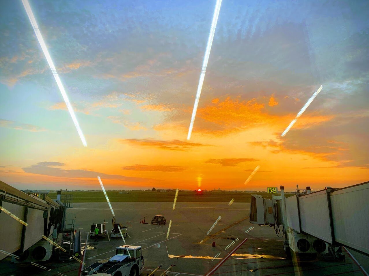 I caught one final Indiana sunrise before I boarded my plane.