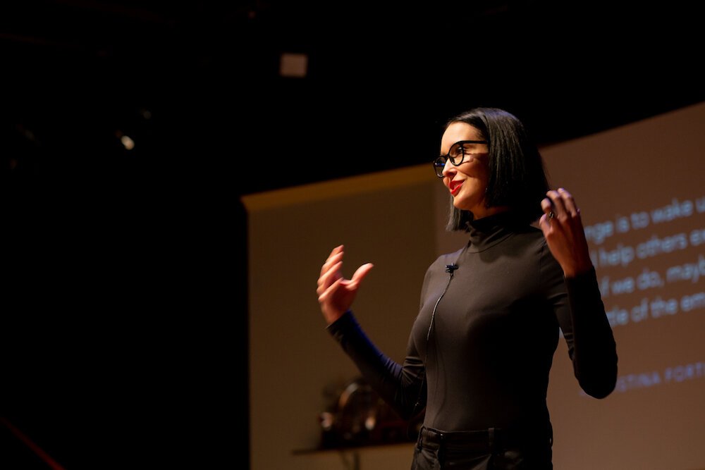 Christina Fortier speaks at the first Yellow Summit in 2018.