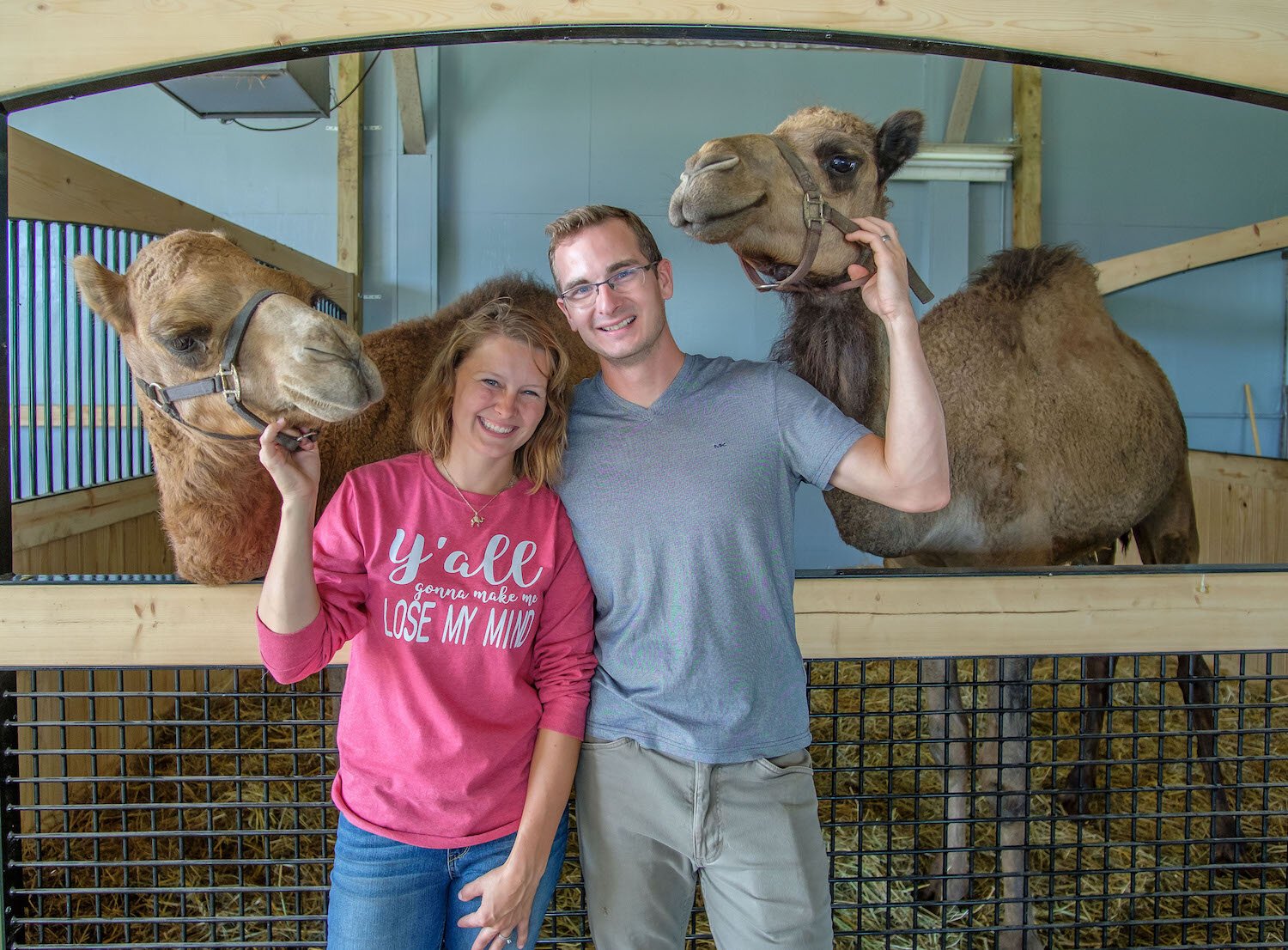 Amber and Luke Blakeslee run River Jordan Camel Dairy in Milford, Ind.