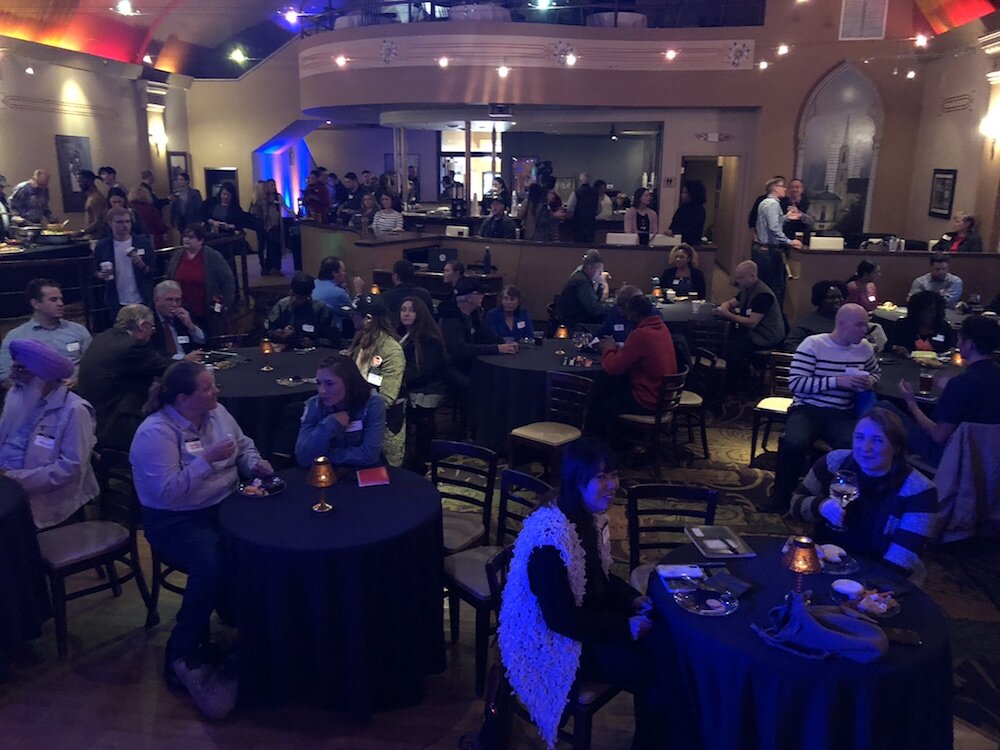 An evening event at the Philmore on Broadway during Startup Week 2018.
