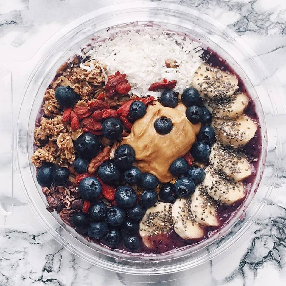 Along with juice and smoothies, Juice Jar serves healthy snacks like Acai Bowls