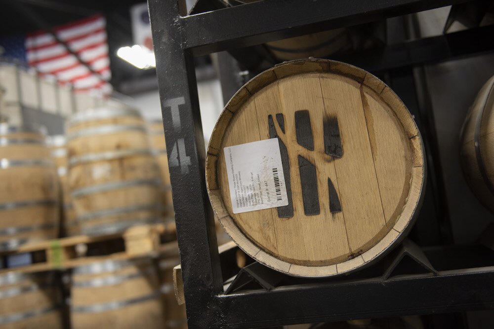 Three Rivers Distilling Co.'s aged spirits are rested in barrels until they are ready to bottle.Â 