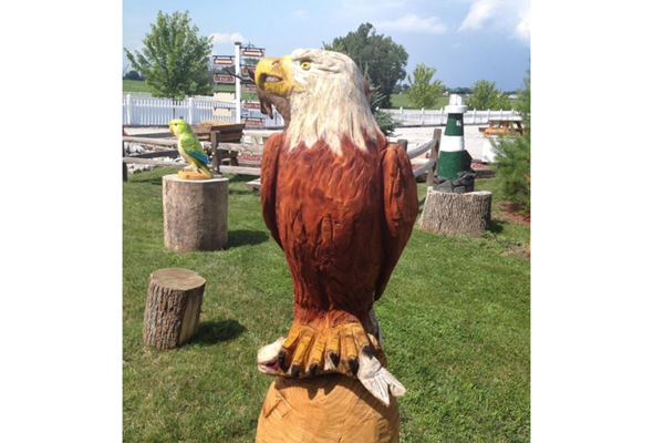 The Chainsaw Festival features wood-carved creations.