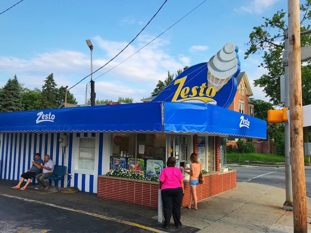 Zesto's original stand is at the corner of Broadway and W. Creighton Ave.
