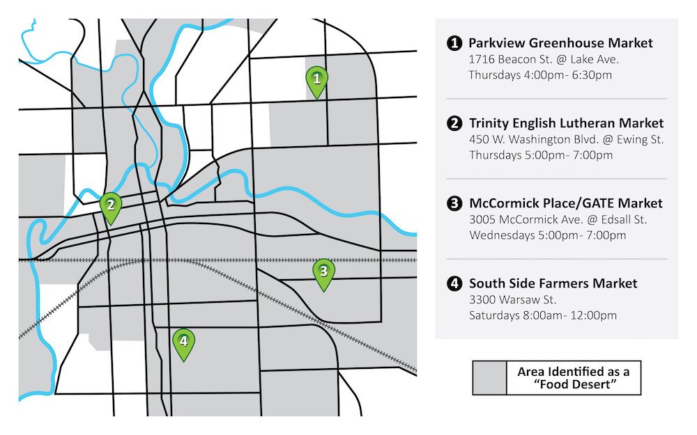 HEAL Markets are strategically located in Allen County “Food Deserts."