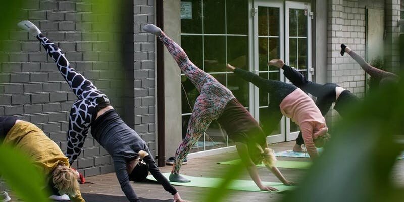 Bend & Brew yoga happens on the fourth Saturday of the month at Hop River Brewing Co.