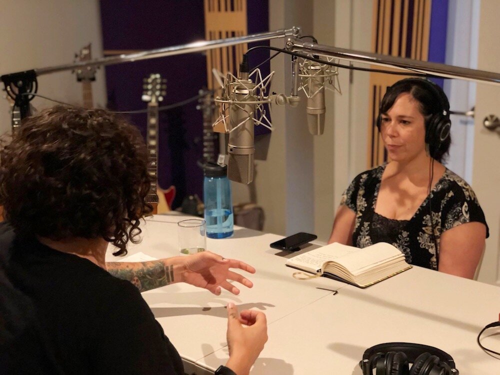 Gottesman records an episode of "Women Are: Fort Wayne" with SilverBirch Studios.