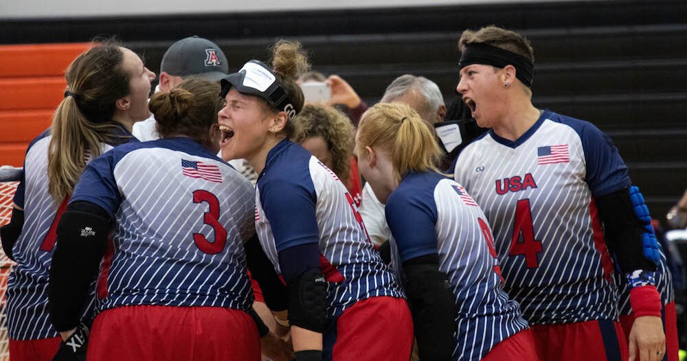 The women's USA goalball team rallies for a win.