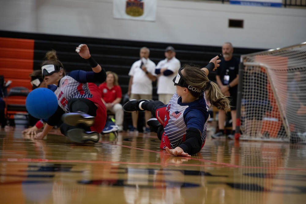 The ball for goalball has a bell in it so players can hear it coming.