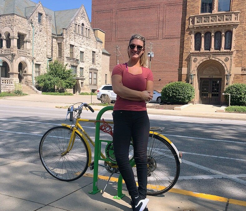 Open Streets committee member Sara Schaefer shares plans for the event's cycling activities.