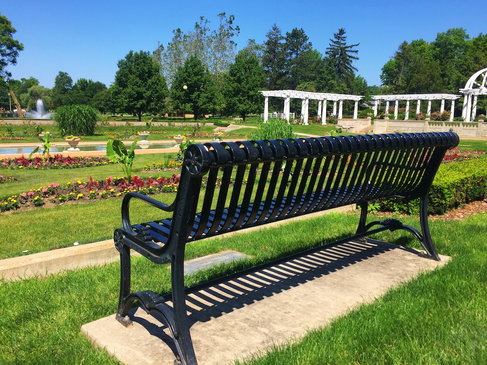 Benches at Lakeside Park offer opportunities for reflection.