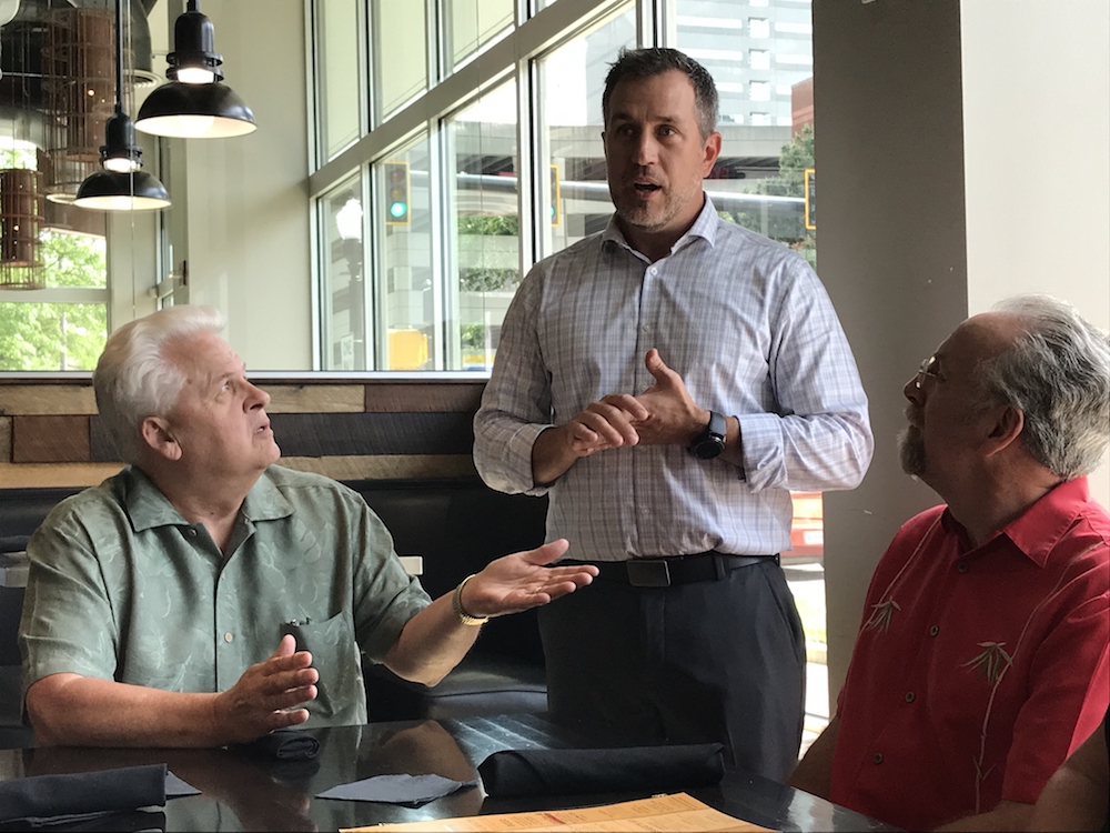 Staff at the Hoppy Gnome tells the Food Tour about the restaurant's menu and history.